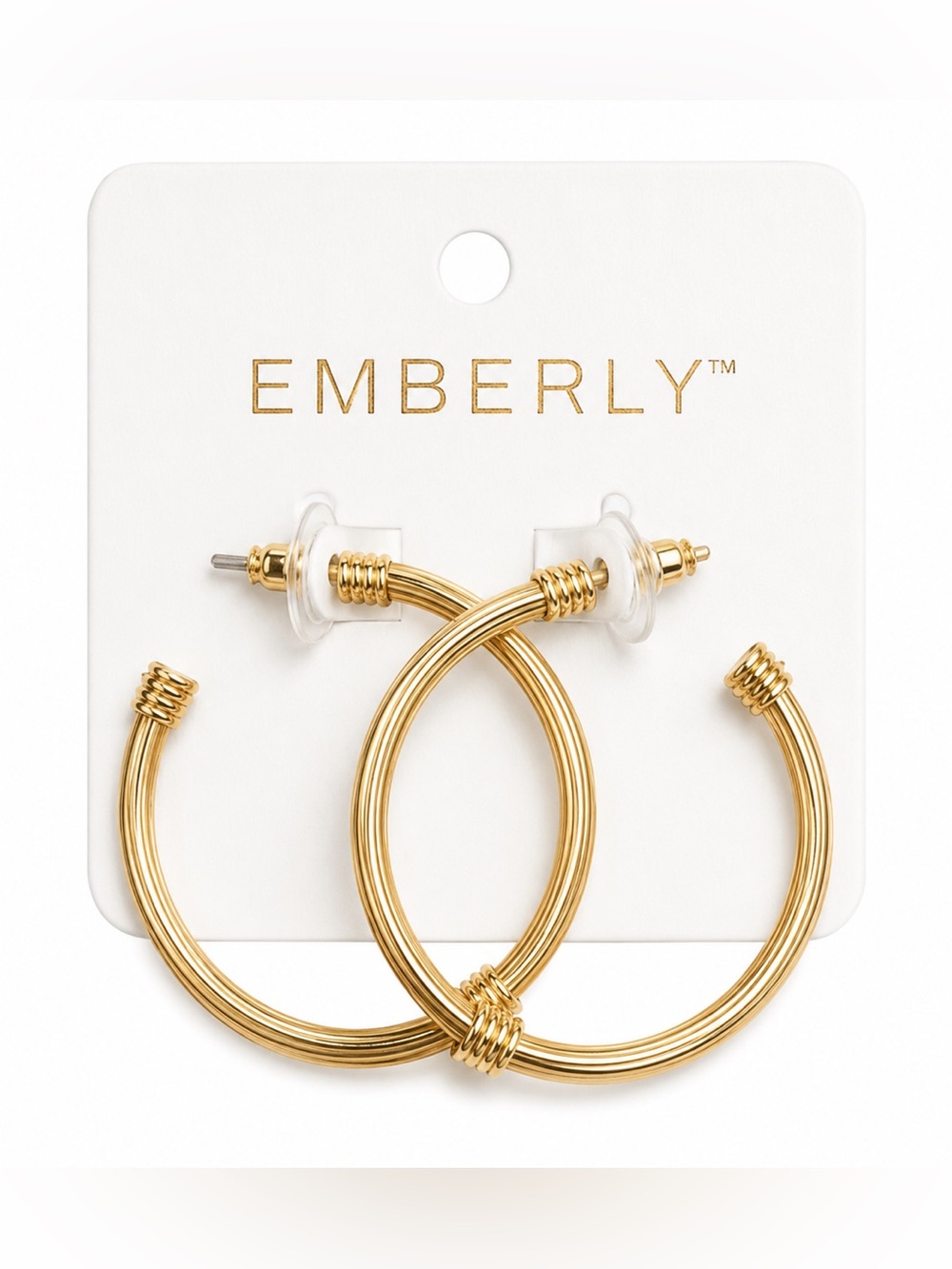 Emberly Gold Tone Earrings New